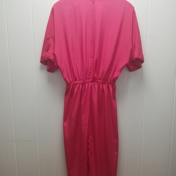 Vtg 1980s Glam Dress, Kimono Sleeves - Picture 3 of 16